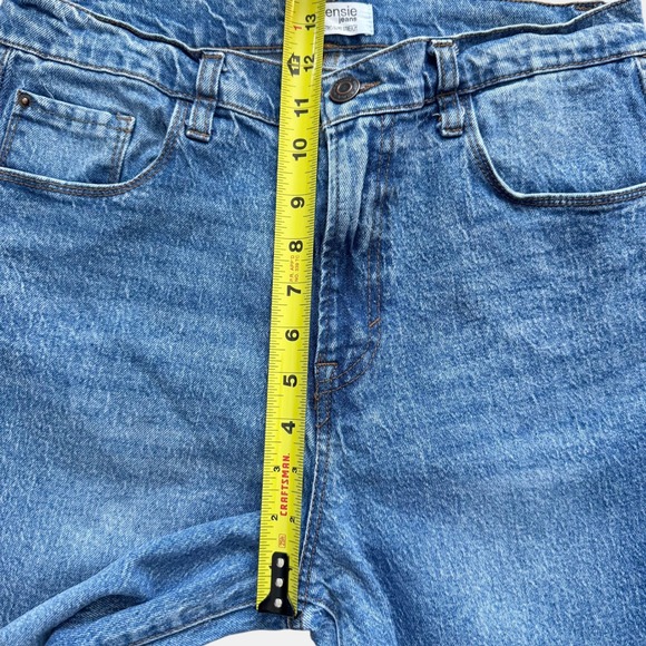 Kensie Jeans Retro Luxe Stretch High Rise Wide Leg Raw Hem Blue Denim Sz 8 10 - Picture 5 of 9